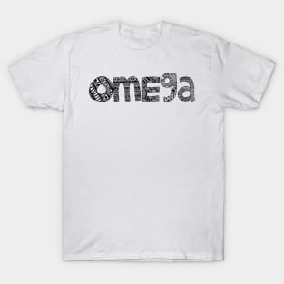 Omega Letter Doodle Pattern T-Shirt